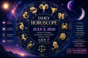 Daily Horoscope July 1 2026 cosmic zodiac forecast by Gen X Psychics